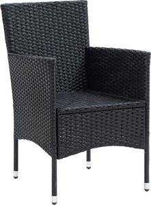 vidaXL 7-cz. zestaw, mebli ogrodowych z poduszkami, polirattan, czarny 5