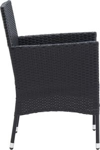 vidaXL 7-cz. zestaw, mebli ogrodowych z poduszkami, polirattan, czarny 6