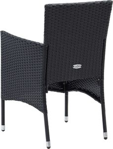 vidaXL 7-cz. zestaw, mebli ogrodowych z poduszkami, polirattan, czarny 7