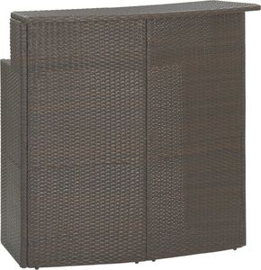 vidaXL 3-cz. ogrodowy zestaw mebli barowych, poduszki, rattan PE, brąz 7