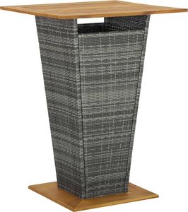 vidaXL 5-cz. zestaw mebli barowych z poduszkami, rattan PE, szary 6