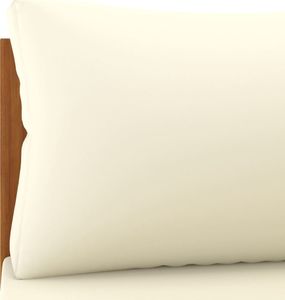 vidaXL 2-osobowa sofa ogrodowa, kremowe poduszki, drewno akacjowe 6
