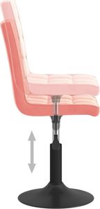vidaXL Obrotowe krzesła stołowe, 2 szt., różowe, obite aksamitem 8