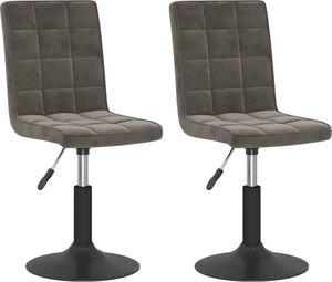 vidaXL Obrotowe krzesła stołowe, 2 szt., ciemnoszare, aksamitne 2