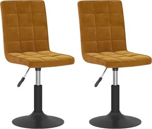 vidaXL Obrotowe krzesła stołowe, 2 szt., brązowe, aksamitne 2