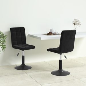 vidaXL Obrotowe krzesła stołowe, 2 szt., czarne, aksamitne 1