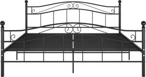 vidaXL Rama łóżka, czarna, metalowa, 140 x 200 cm 3