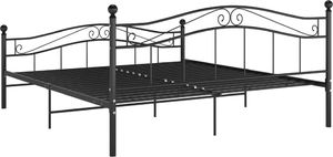 vidaXL Rama łóżka, czarna, metalowa, 140 x 200 cm 5
