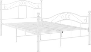 vidaXL Rama łóżka, biała, metalowa, 120 x 200 cm 2
