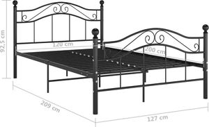 vidaXL Rama łóżka, czarna, metalowa, 120 x 200 cm 8