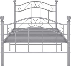 vidaXL Rama łóżka, szara, metalowa, 100 x 200 cm 3