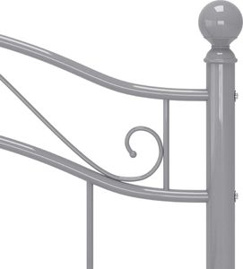 vidaXL Rama łóżka, szara, metalowa, 100 x 200 cm 6