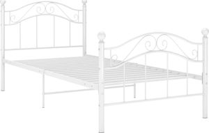vidaXL Rama łóżka, biała, metalowa, 90 x 200 cm 2