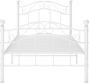 vidaXL Rama łóżka, biała, metalowa, 90 x 200 cm 3