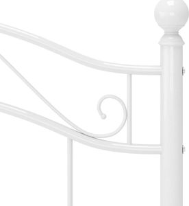 vidaXL Rama łóżka, biała, metalowa, 90 x 200 cm 6
