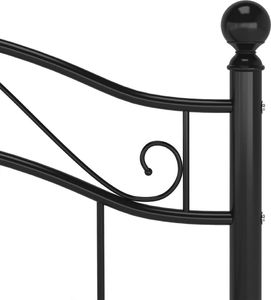 vidaXL Rama łóżka, czarna, metalowa, 90 x 200 cm 6