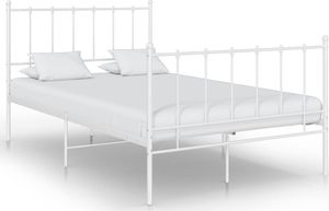 vidaXL Rama łóżka, biała, metalowa, 120 x 200 cm 1