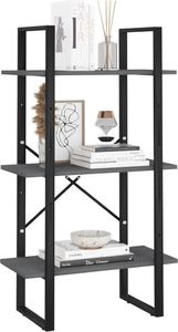 vidaXL Regał, szary, 60x30x105 cm, lite drewno sosnowe 4