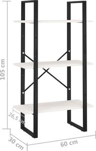 vidaXL Regał, biały, 60x30x105 cm, lite drewno sosnowe 8