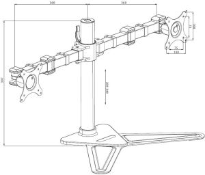 iiyama Stojak biurkowy na 2 monitory 10" - 30" (DS1002D-B1) 9