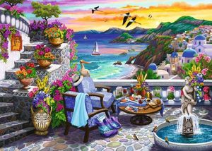 Ravensburger Puzzle 2D Duży Format Zachód słońca nad Santorini 300 elementów 2