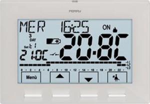 PERRY ELECTRIC Cyfrowy chronotermostat pokojowy tygodniowy zWyświetlaczem LCD 43 zasilanie 3VDC 1CR CR028B, PERRY ELECTRIC, PER-1CR-CR028B-00. 1