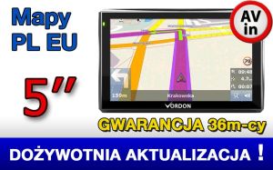 Nawigacja GPS Vordon 5" AV Mapy TOMTOM EUROPA 14