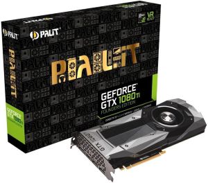 Karta graficzna Palit GeForce GTX 1080 Ti Founders Edition 11GB GDDR5X (352 bit), HDMI, 3x DP, BOX (NEB108T019LCF) 1