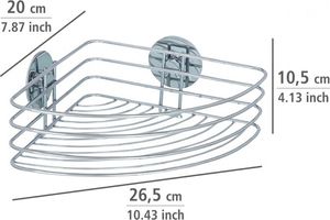 Koszyk prysznicowy Wenko wieszak prysznicowy i wannowy 26,5 x 20 cm chrom stalowy 3