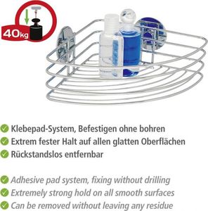 Koszyk prysznicowy Wenko wieszak prysznicowy i wannowy 26,5 x 20 cm chrom stalowy 5