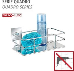 Koszyk prysznicowy Wenko wieszak prysznicowy i wannowy Quadro Turbo-Loc 24 cm stal nierdzewna srebrna 2