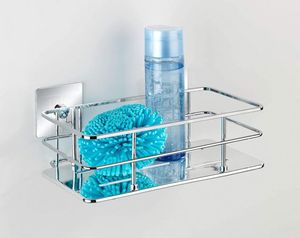 Koszyk prysznicowy Wenko wieszak prysznicowy i wannowy Quadro Turbo-Loc 24 cm stal nierdzewna srebrna 4