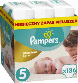 Pieluszki Pampers Premium Care Rozmiar 5 (Junior), 11–18 kg, 136 Pieluszek 1