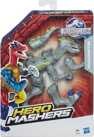 Figurka Hasbro Jurassic World Hero Mashers Velociraptor szary (B3240) 1