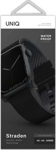 Uniq Pasek UNIQ Straden Apple Watch 4/5/6/7/SE 44/45mm Leather Hybrid Strap czarny/black 3