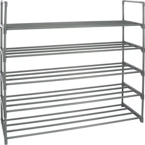 Gerimport półka na buty 5-warstwowa 90 x 30 x 87 cm stal szara 1