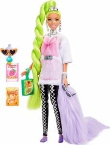 Lalka Barbie Mattel Extra Moda - Biała tunika/Neonowe zielone włosy (GRN27/HDJ44) 4