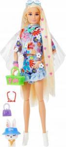 Lalka Barbie Mattel Extra Moda - Komplet w kwiatki/Blond włosy (GRN27/HDJ45) 1