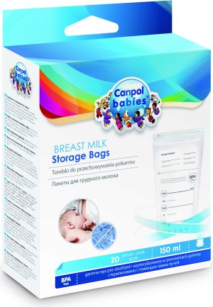 Canpol Woreczki na pokarm biały 20x150ml 2