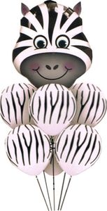 Balon zebra foliowy 60x70cm + 6 balonów 1