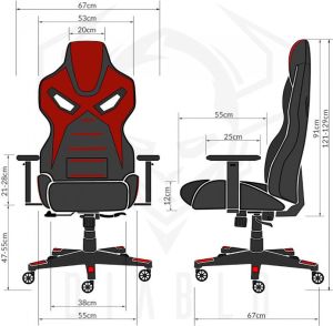 Fotel Diablo Chairs X-Fighter Czarno-niebieski 5