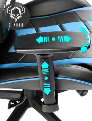 Fotel Diablo Chairs X-Fighter Czarno-niebieski 9