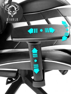 Fotel Diablo Chairs X-Fighter Czarno-biały 5