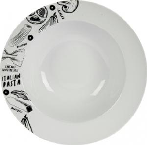 Vessia talerz do makaronu 30 x 7,5 cm porcelana biały/czarny 1