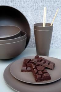 Zuperzozial talerz Flavour 25,5 cm bio plastik brązowy 4 szt 2