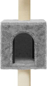 vidaXL Drapak dla kota ze słupkami sizalowymi, jasnoszary, 104 cm 7