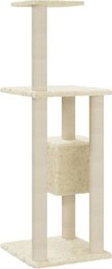 vidaXL Drapak dla kota ze słupkami sizalowymi, kremowy, 104 cm 6