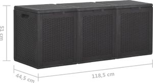 Skrzynia ogrodowa vidaXL 270 l Czarny 7
