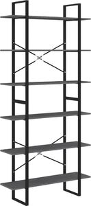 vidaXL Wysoki regał, szary, 100x30x210 cm, lite drewno sosnowe 2