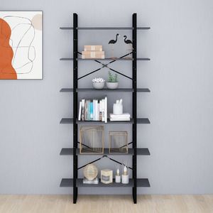 vidaXL Wysoki regał, szary, 100x30x210 cm, lite drewno sosnowe 4